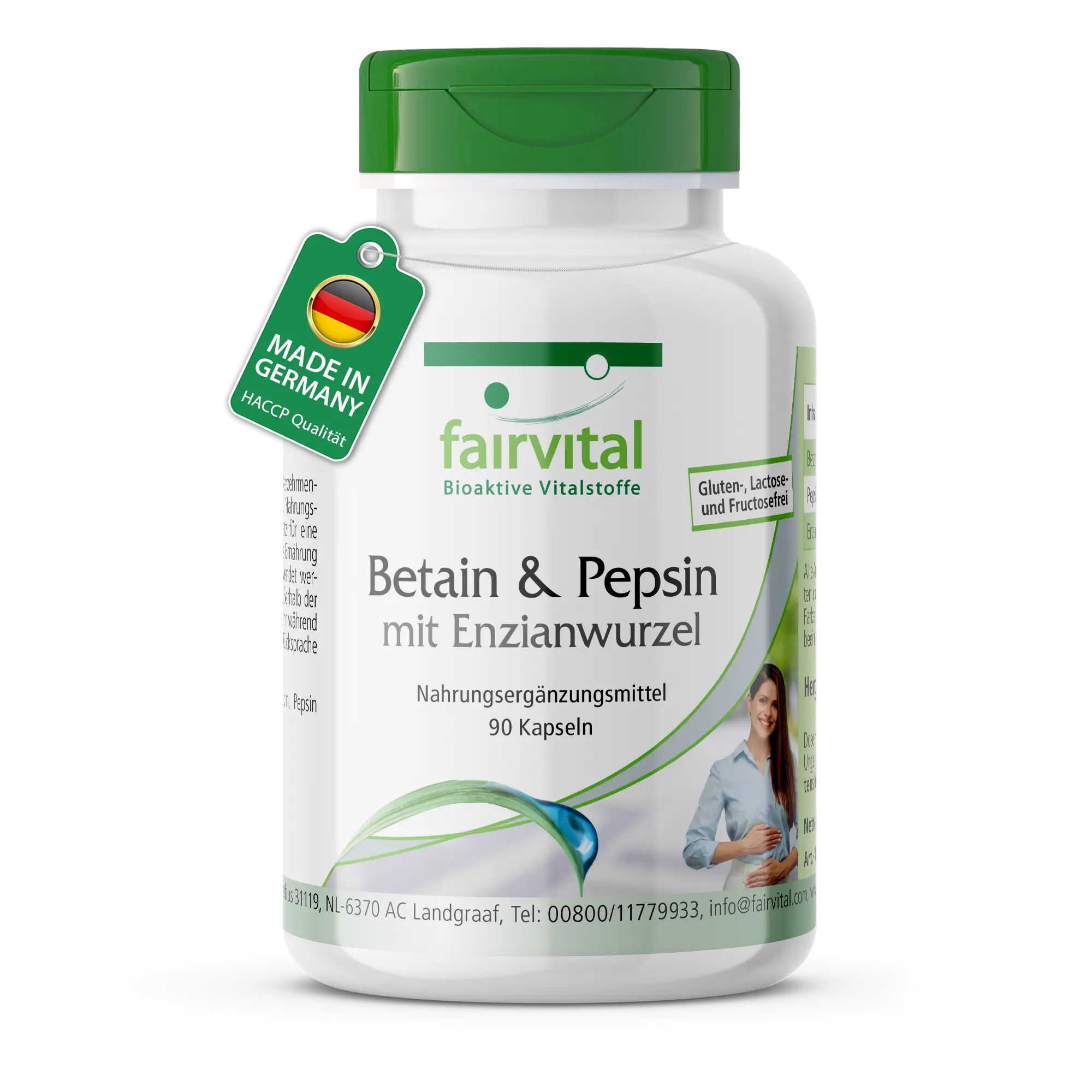 Betain & Pepsin mit Enzianwurzel - 90 Kapseln - schluckfreundlich | Fairvital