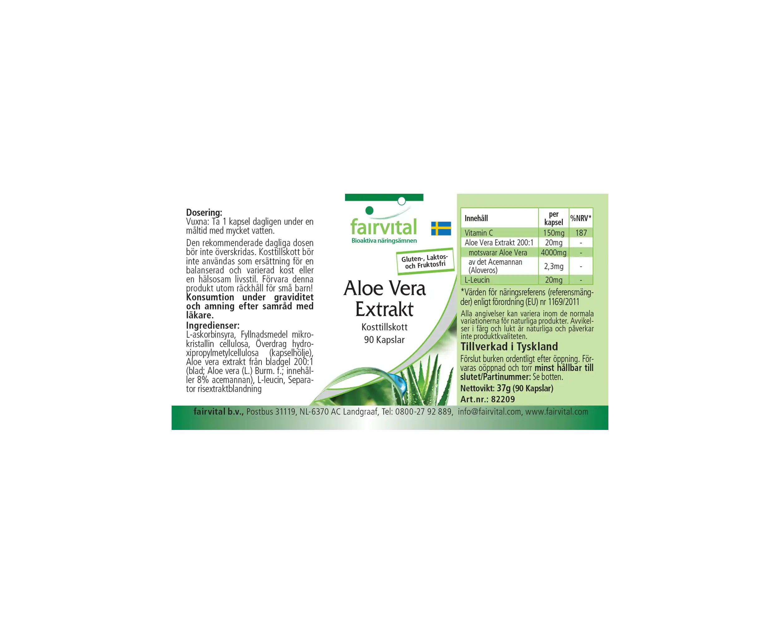 Aloe Vera Extract - 90 capsules