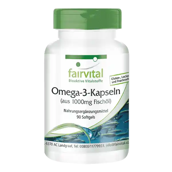 Cápsulas de Omega-3 de 1000mg de aceite de pescado -  90 cápsulas