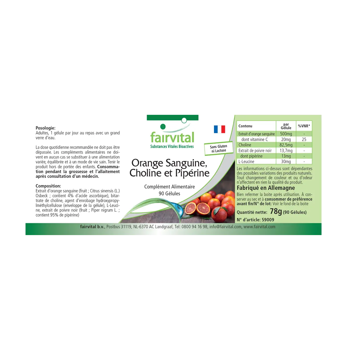 Blutorange, Cholin und Piperin 500mg - 90 Kapseln - mit Vitamin C - für Leberfunktion, Immunsystem uvm. | Fairvital Blutorange, Cholin und Piperin 500mg - 90 Kapseln - mit Vitamin C - für Leberfunktion, Immunsystem uvm. | Fairvital