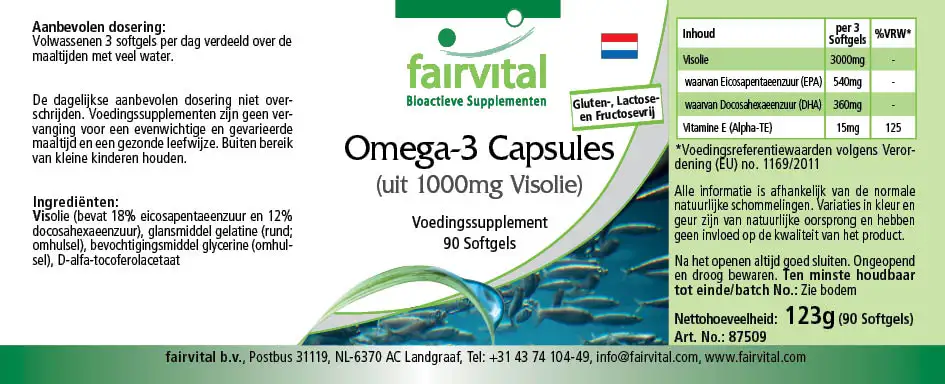 Cápsulas de Omega-3 de 1000mg de aceite de pescado -  90 cápsulas Cápsulas de Omega-3 de 1000mg de aceite de pescado -  90 cápsulas