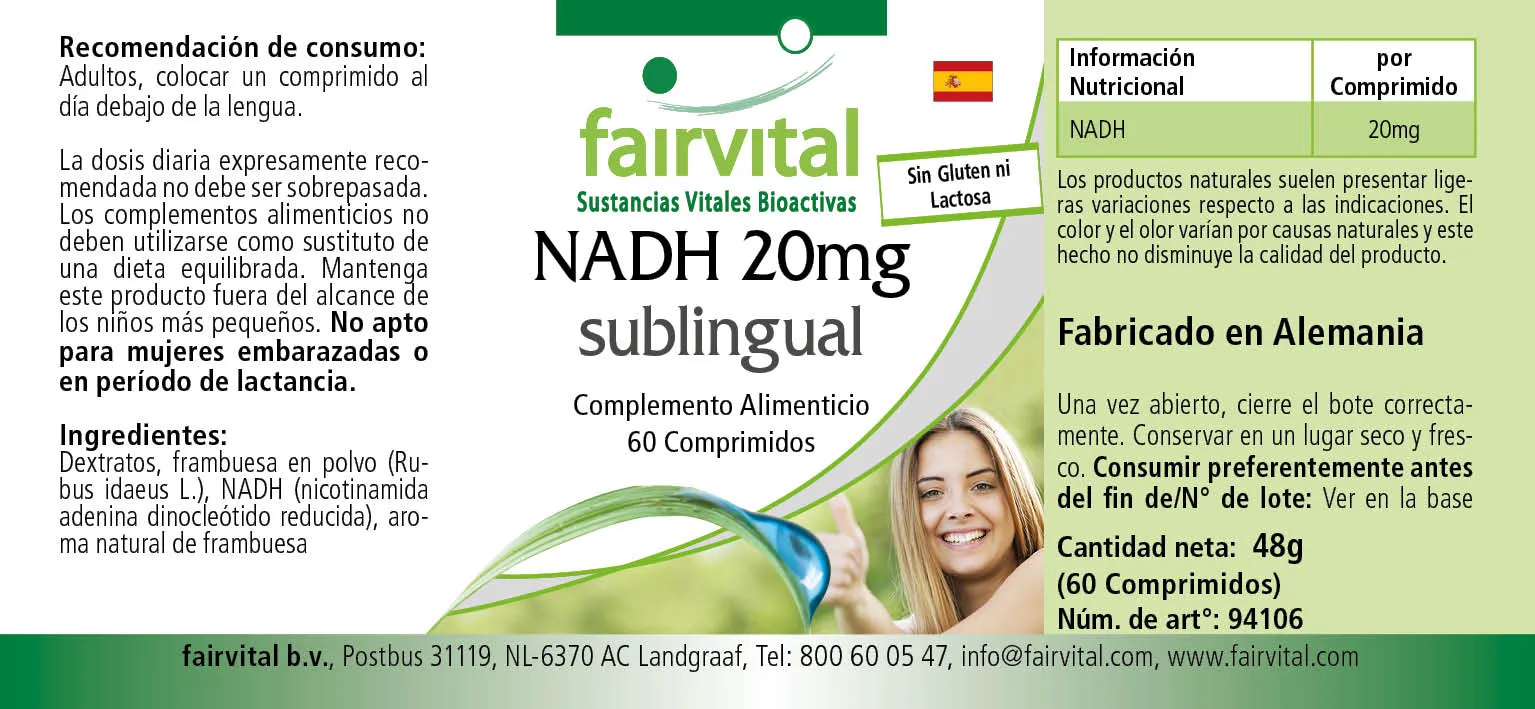 NADH 20mg sublingual - 60 Tablets NADH 20mg sublingual - 60 Tablets