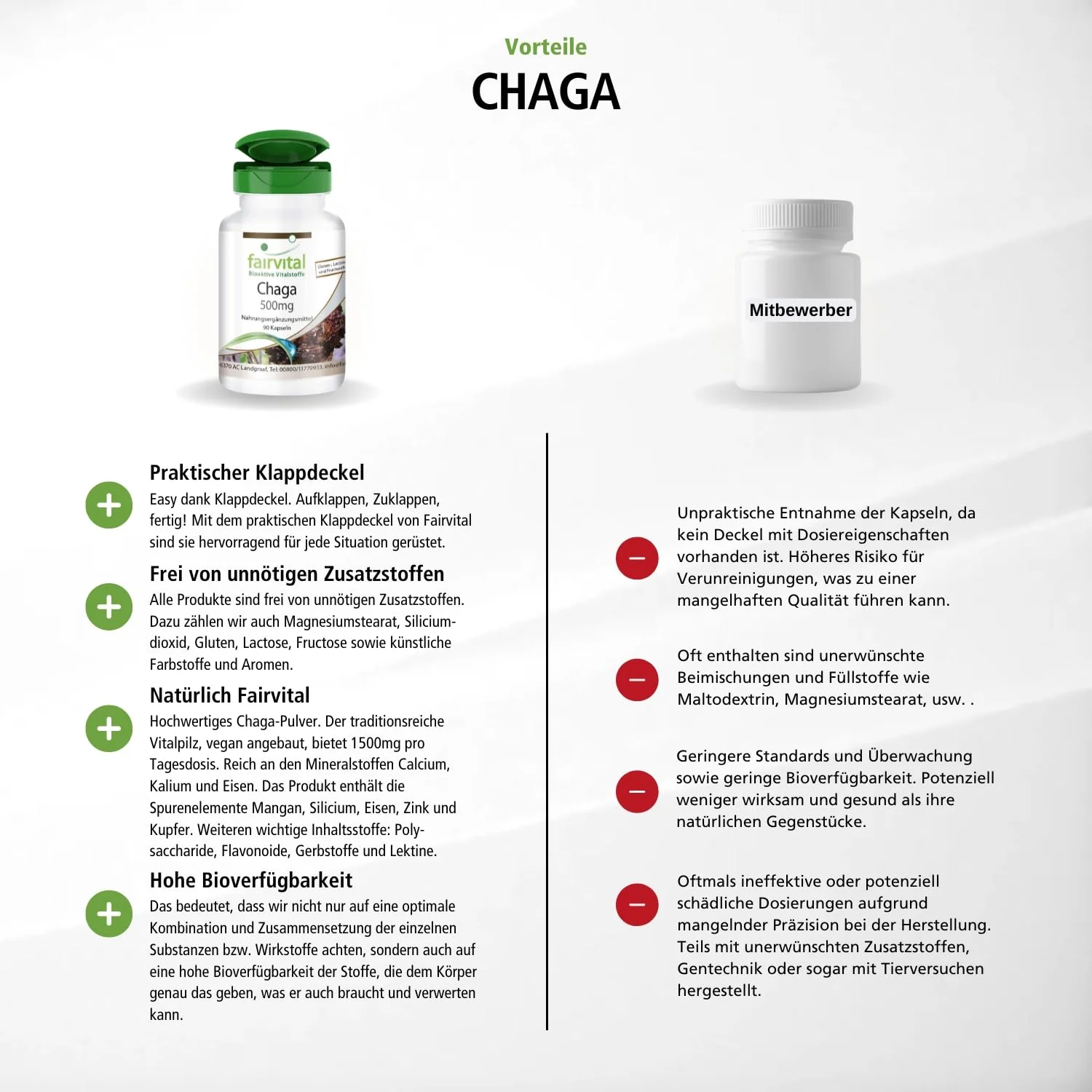 Chaga - Hongo medicinal 500mg - 90 Cápsulas