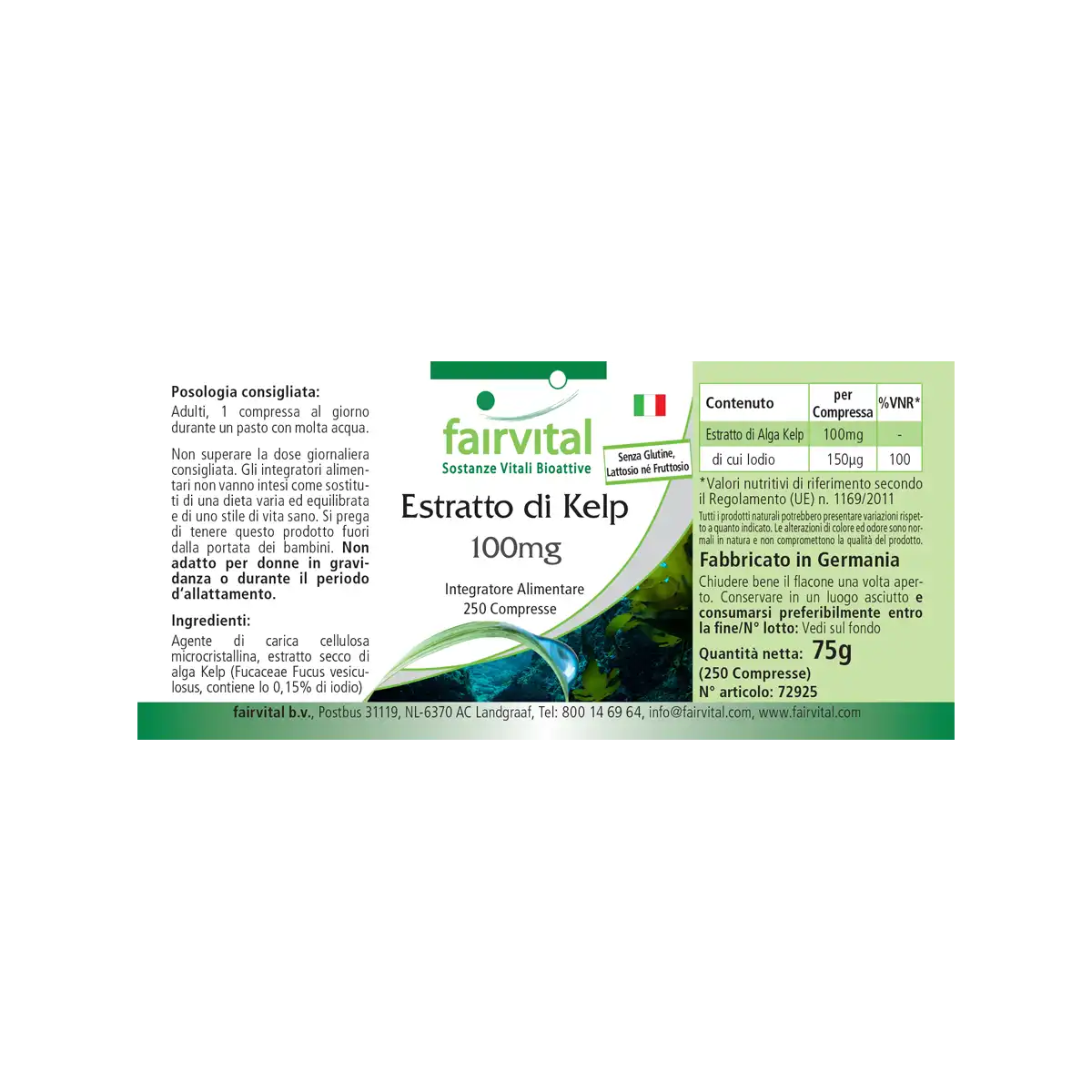 Kelp Extract 100mg - 250 Tablets Kelp Extract 100mg - 250 Tablets