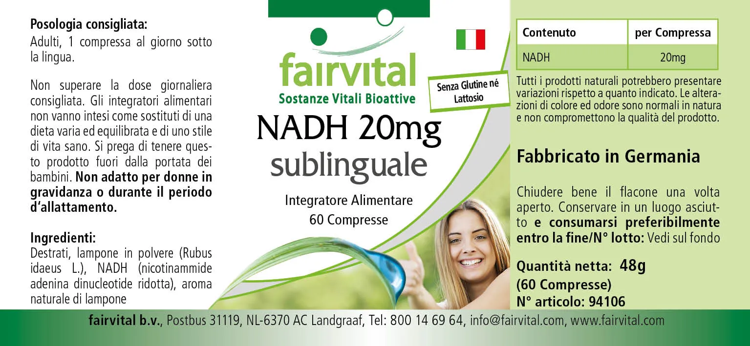 NADH 20mg sublingual - 60 Tablets NADH 20mg sublingual - 60 Tablets