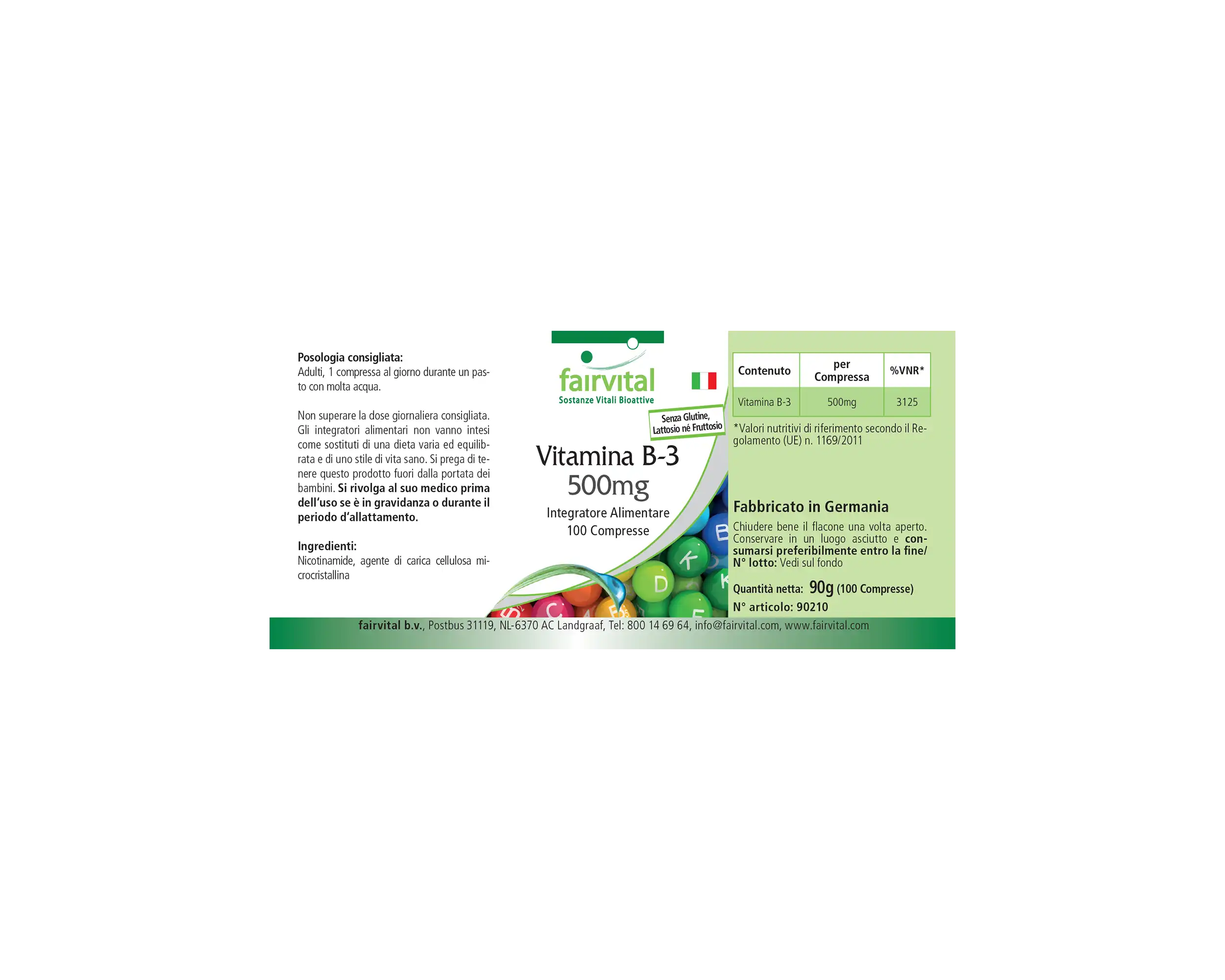 Vitamina B3 500mg - 100 compresse