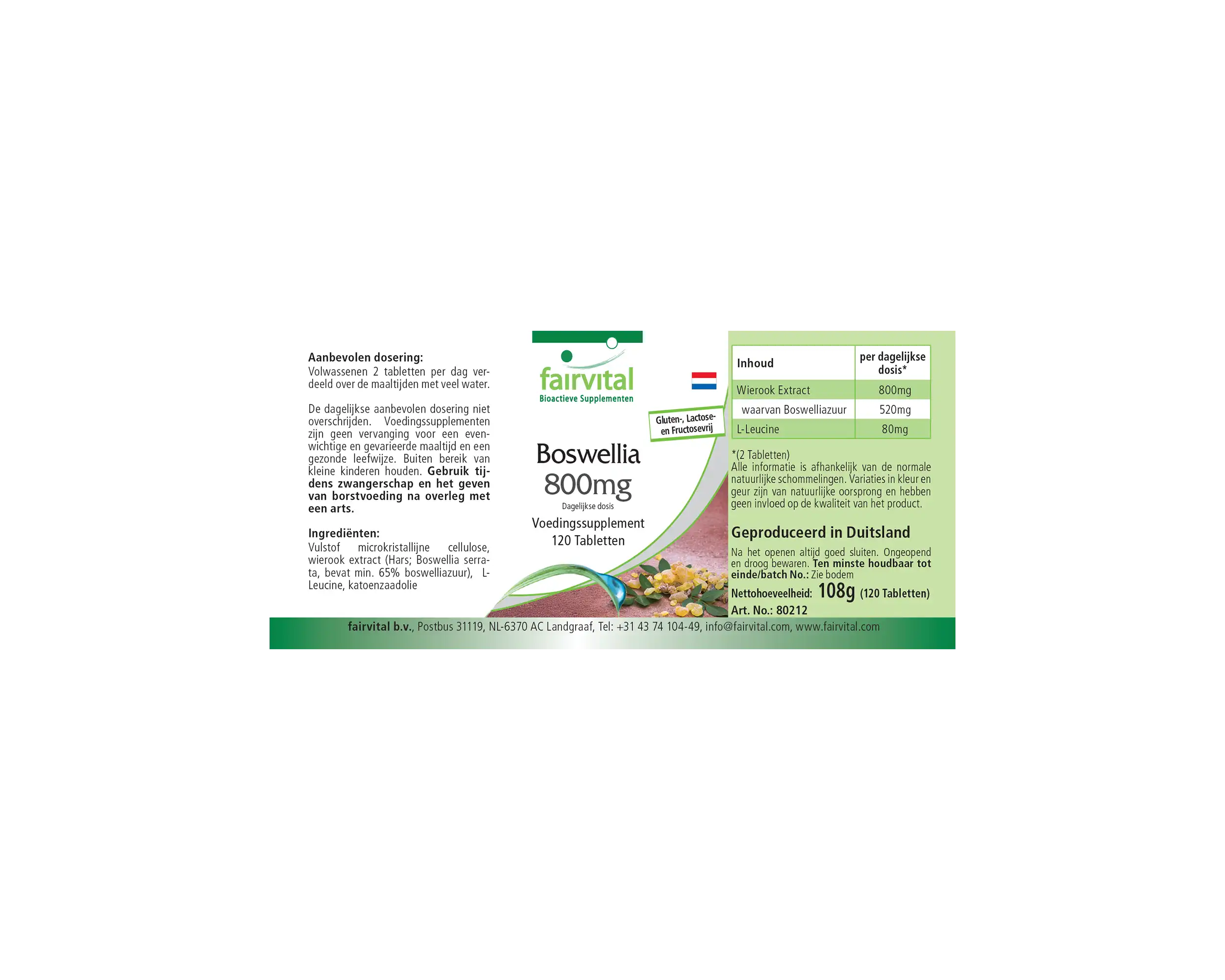 Boswellia 400mg - Boswellia Serrata - Indischer Weihrauch - 120 Tabletten - Hochdosiert und Vegan | Fairvital