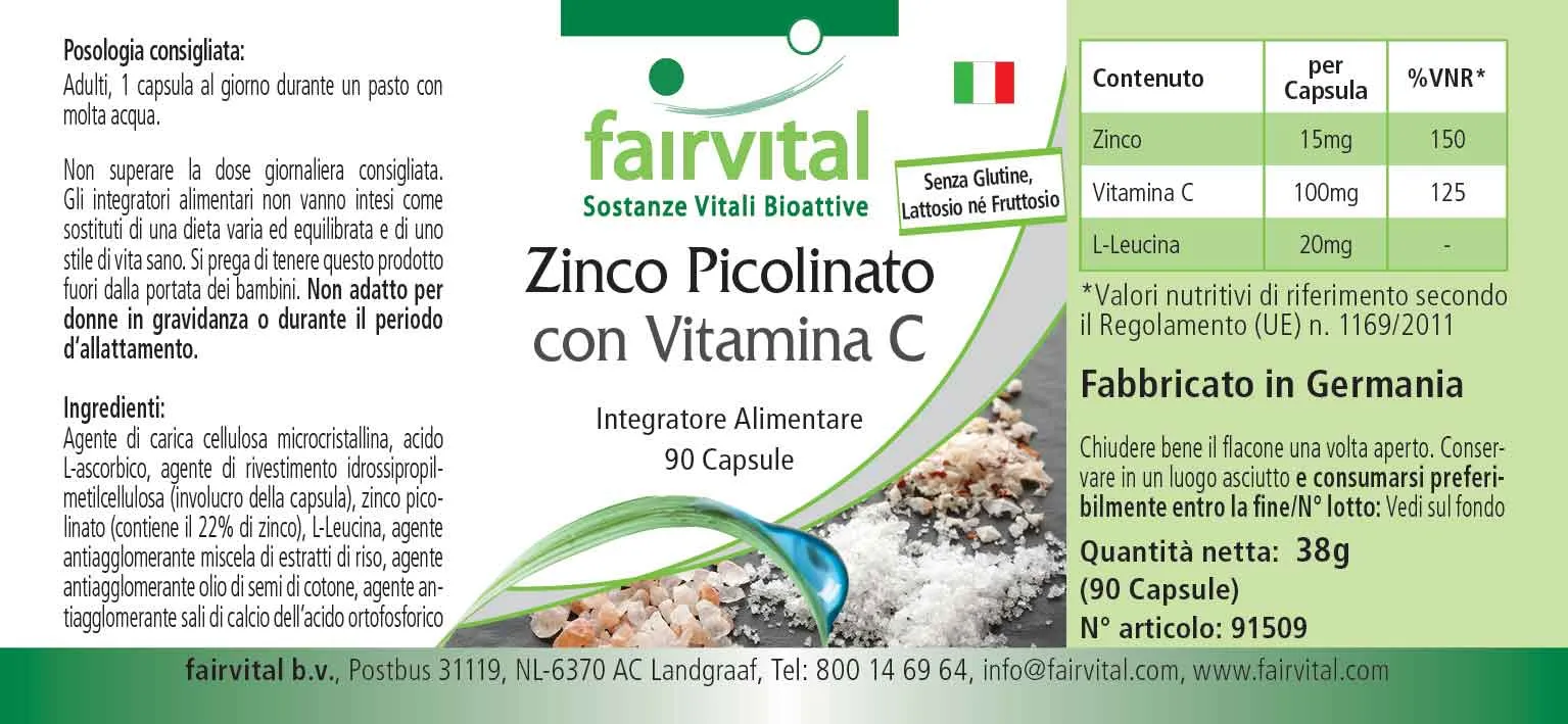 Zinc Picolinate with Vitamin C - 90 Capsules Zinc Picolinate with Vitamin C - 90 Capsules