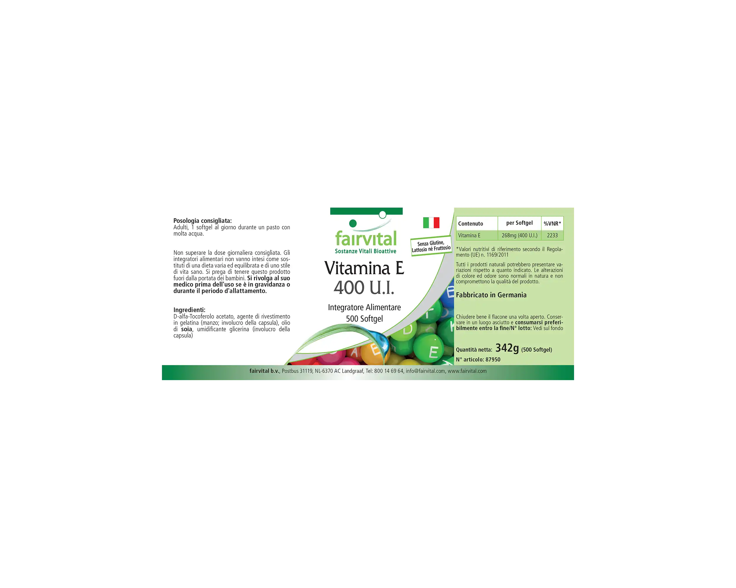 Vitamina E 400 U.I. confezione grande – 500 Softgel Vitamina E 400 U.I. confezione grande – 500 Softgel