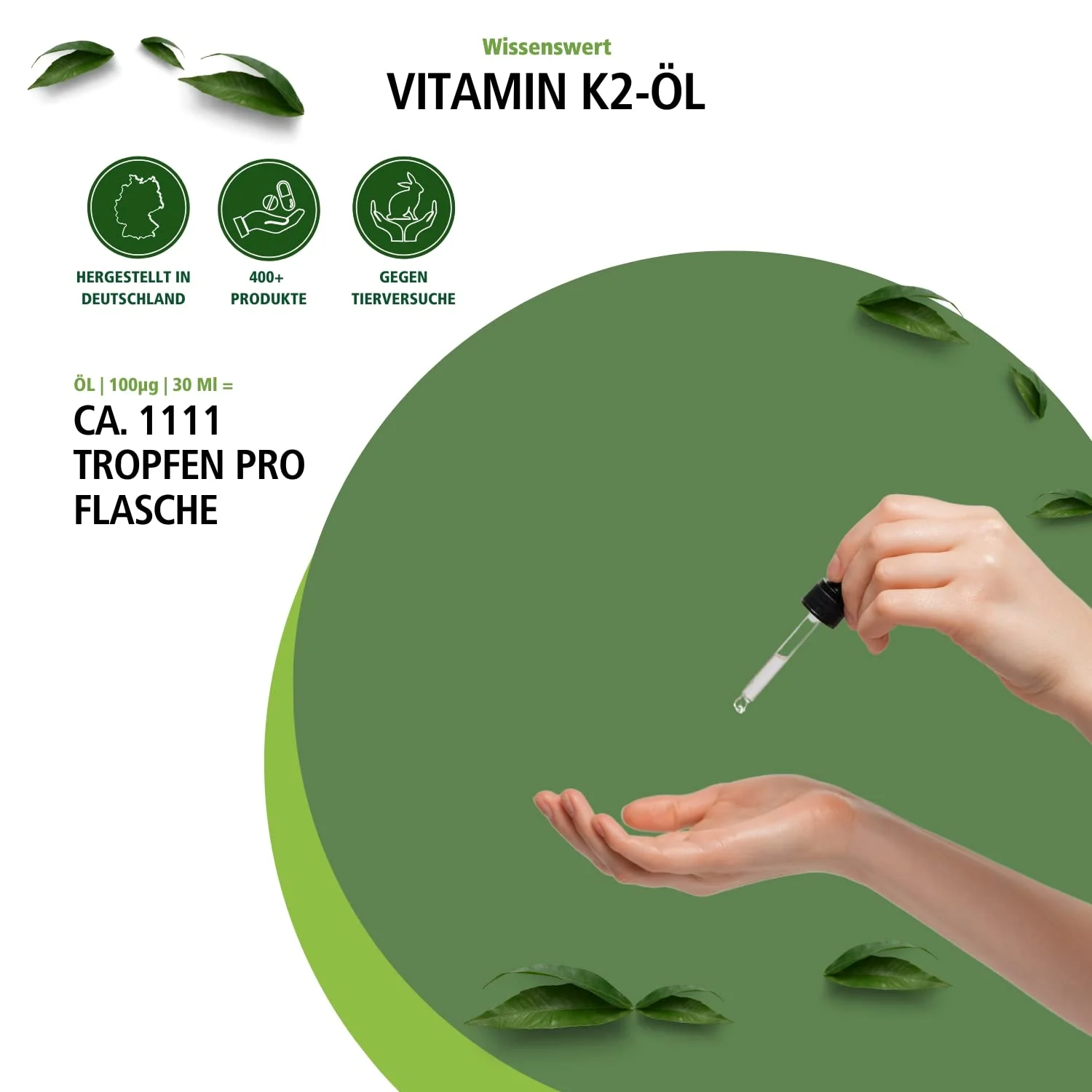 Vitamin K2 flüssig 100µg - 30ml - für Blutgerinnung und Knochen - abgedeckter Bedarf - Vegan | Fairvital