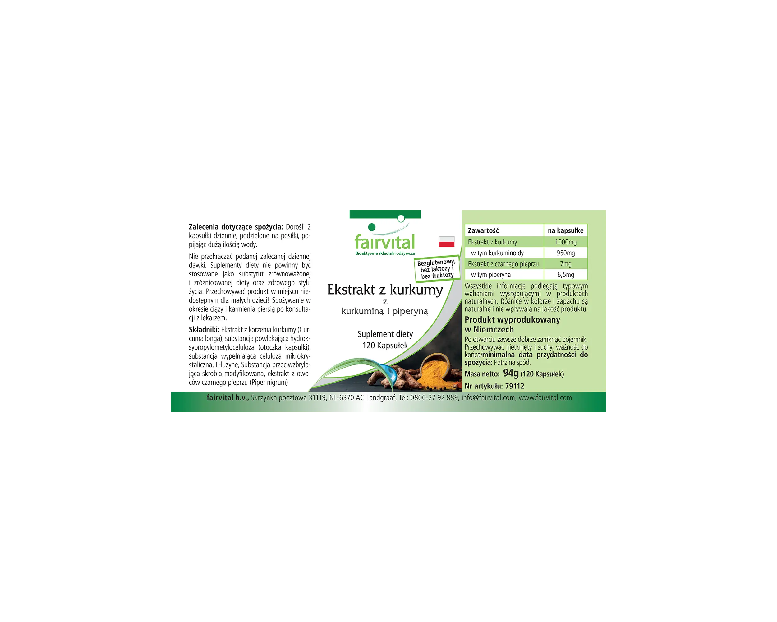 Curcuma Extrakt mit Curcumin & Piperin - 120 Kapseln - vegan | Fairvital