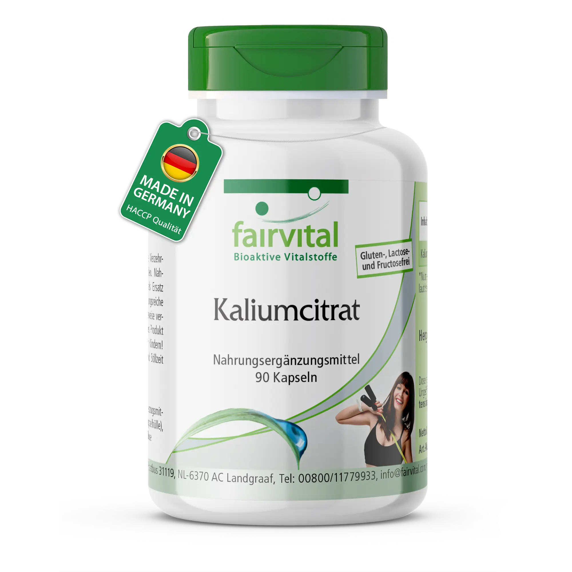 Citrate de potassium 900 mg - 90 gélules - pour le système nerveux, la fonction musculaire et la pression artérielle - vegan | Fairvital