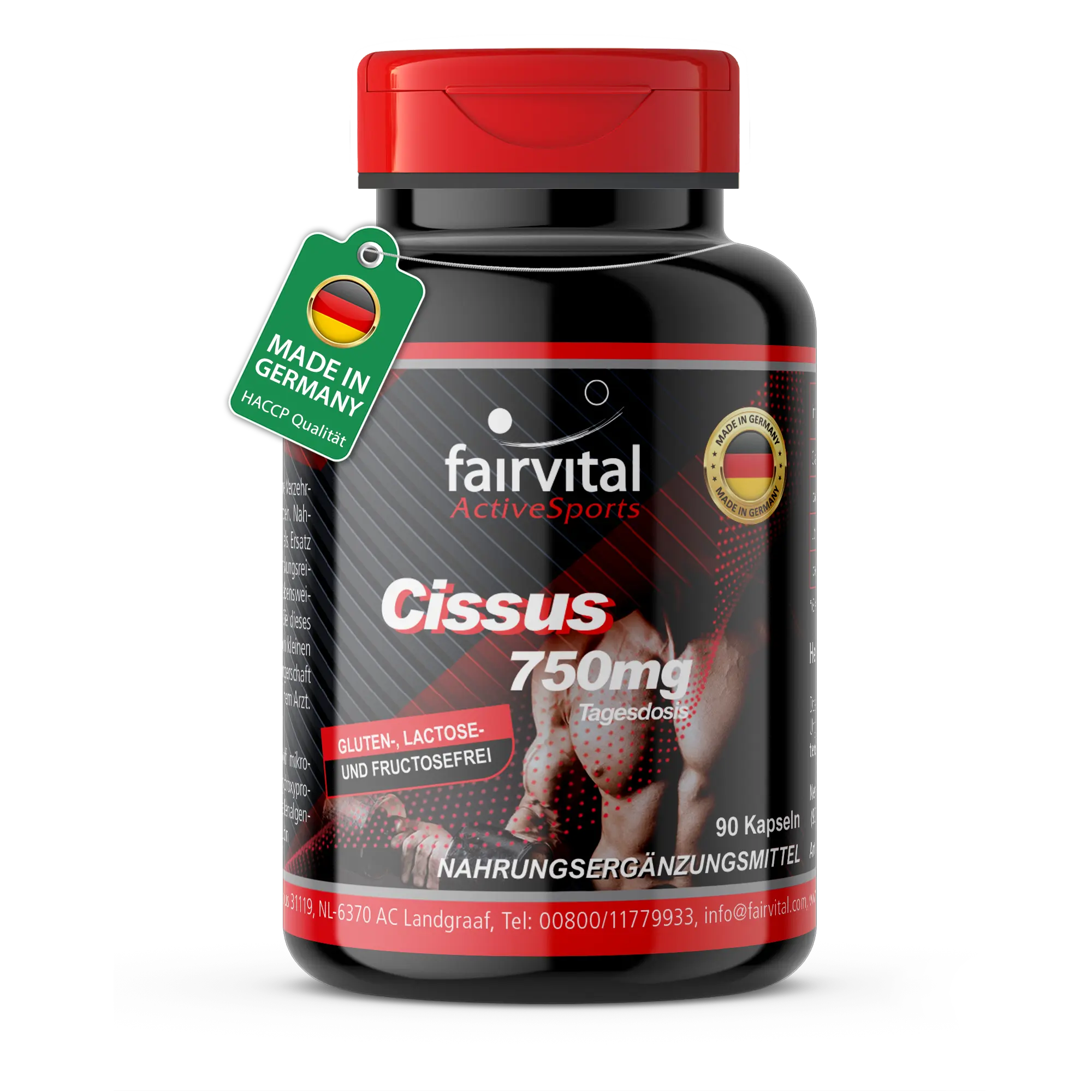 Cissus 750 mg - 90 cápsulas - Cissus Quadrangularis - con calcio - vegano | Fairvital