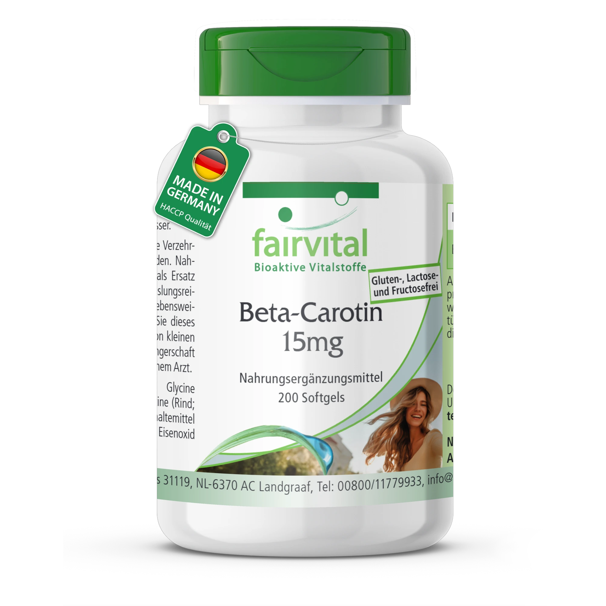 Beta-Carotene 15mg - 200 Softgels - dosaggio elevato | Fairvital