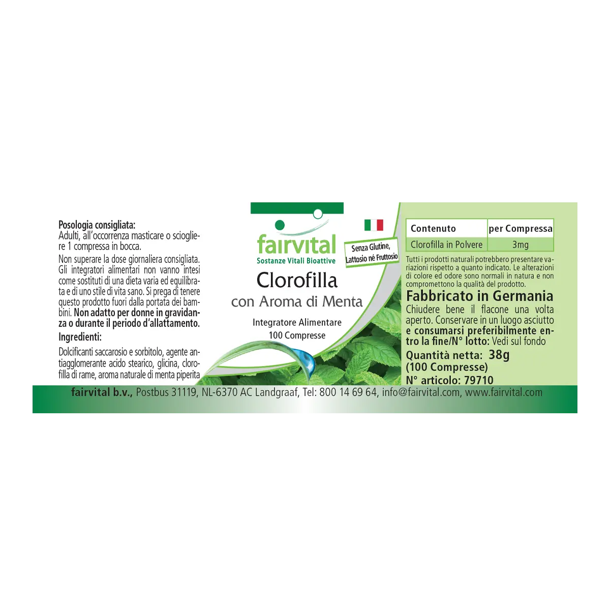 Clorofila masticable con aroma a menta - 100 Pastillas masticables Clorofila masticable con aroma a menta - 100 Pastillas masticables