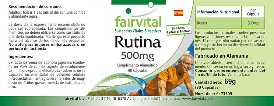 Rutine 500mg - vitamine P - 90 capsules Rutine 500mg - vitamine P - 90 capsules