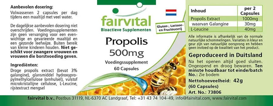 Extrait de propolis 500mg - 60 capsules