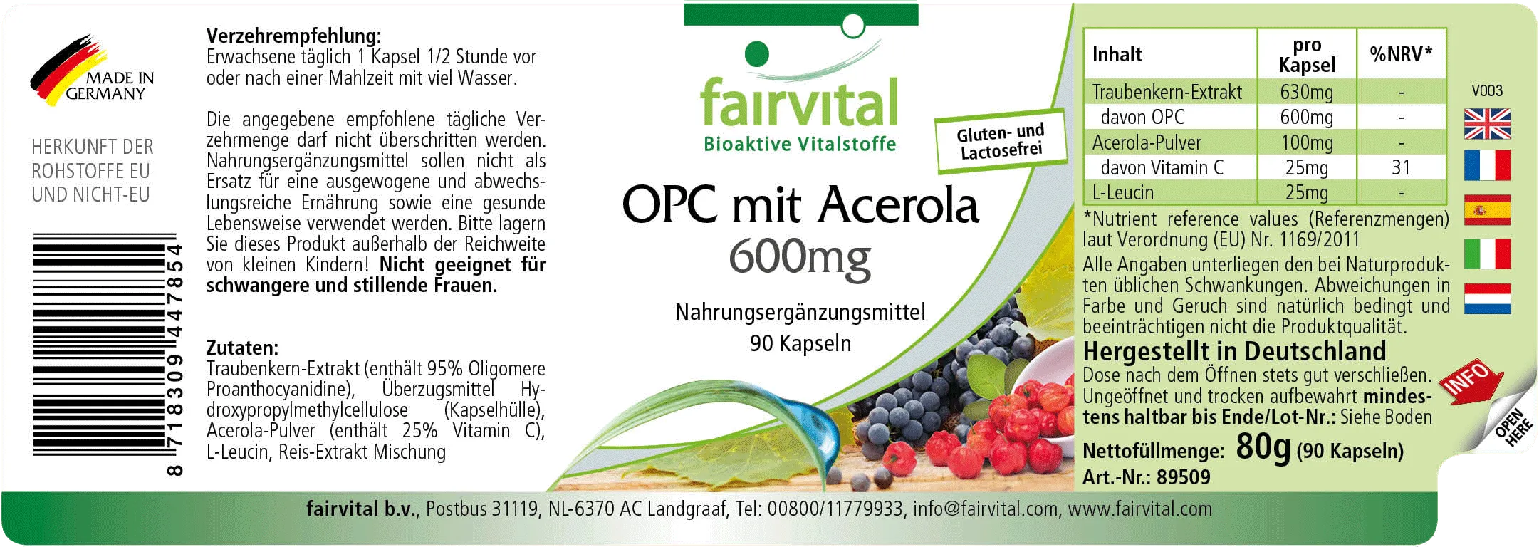 OPC 600mg con acerola - 90 cápsulas OPC 600mg con acerola - 90 cápsulas