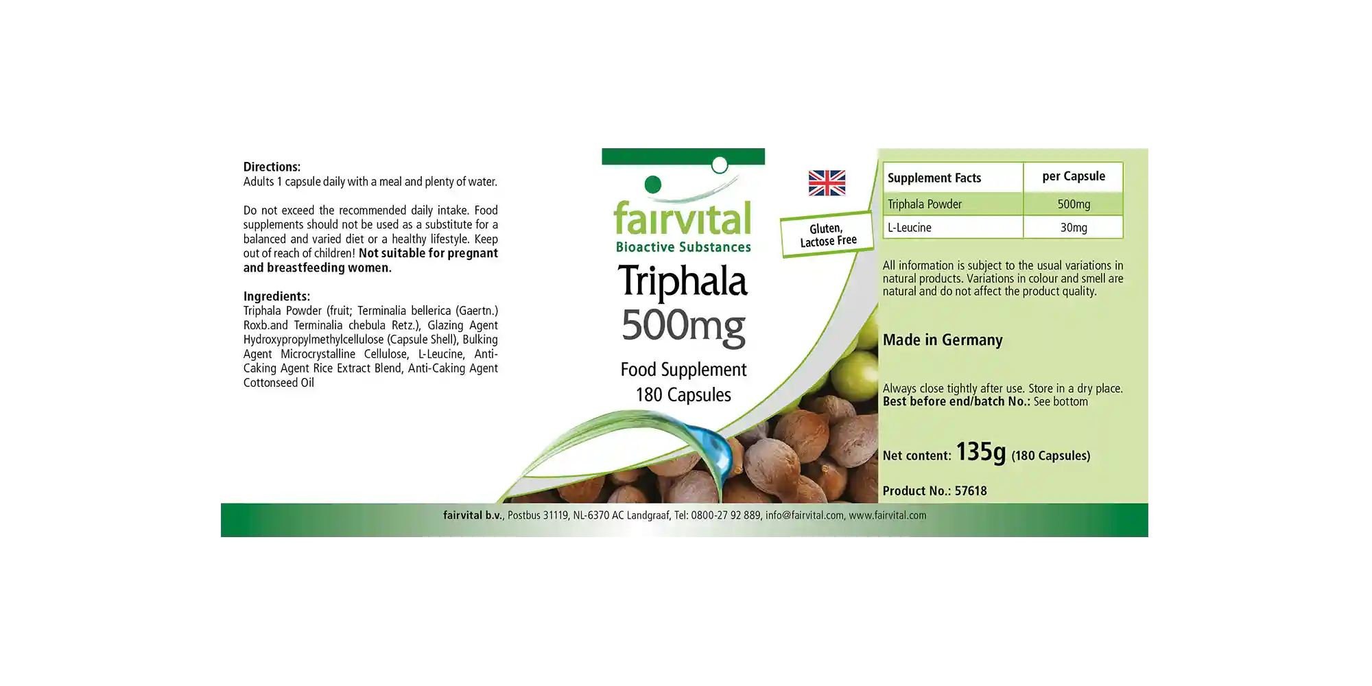 Triphala 500mg - 180 Capsules Triphala 500mg - 180 Capsules