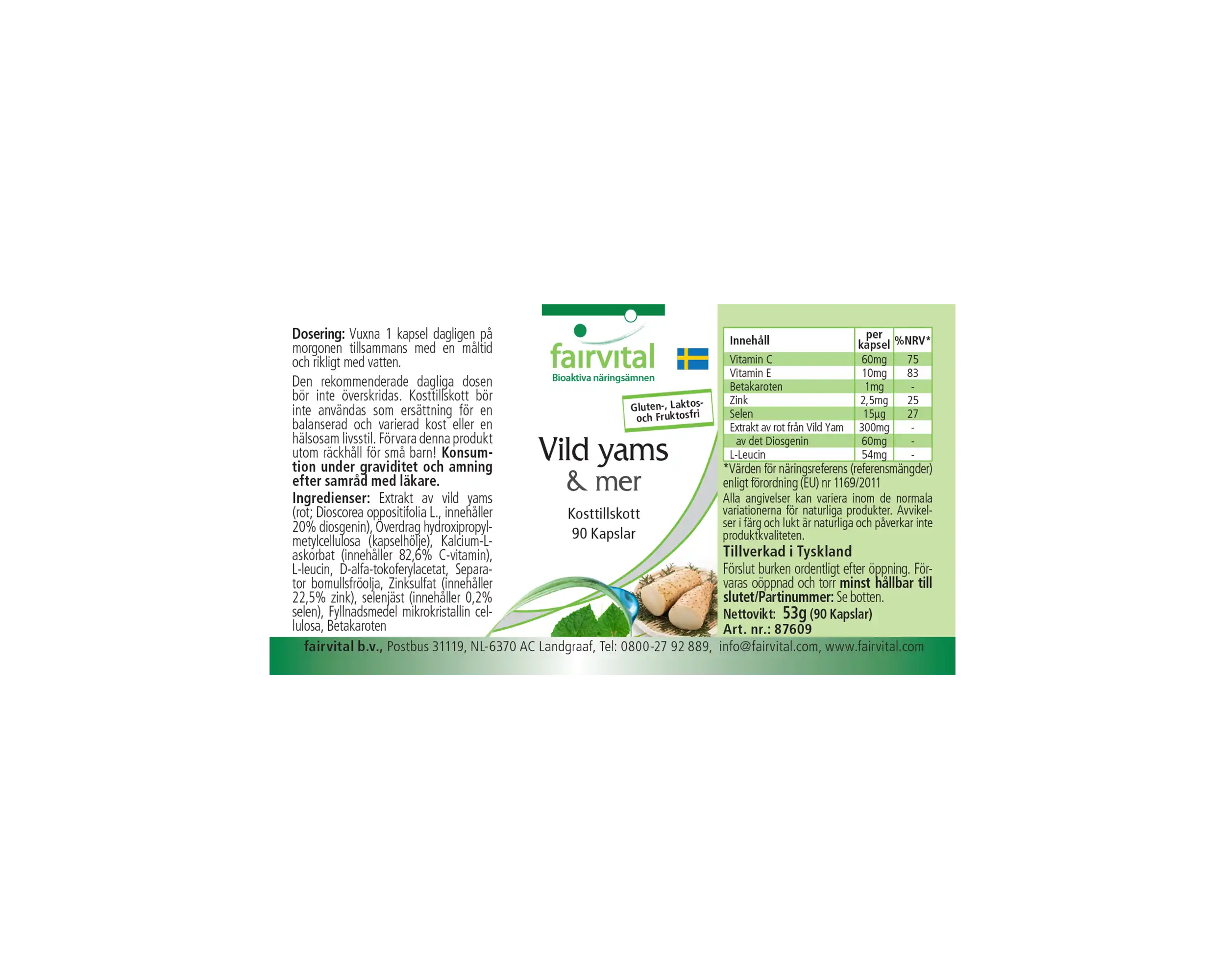 Wild Yams Plus - mit Zink, Vitamin C, Selen uvm. - für Immunsystem, Zellschutz uvm. - Vegan | Fairvital Wild Yams Plus - mit Zink, Vitamin C, Selen uvm. - für Immunsystem, Zellschutz uvm. - Vegan | Fairvital