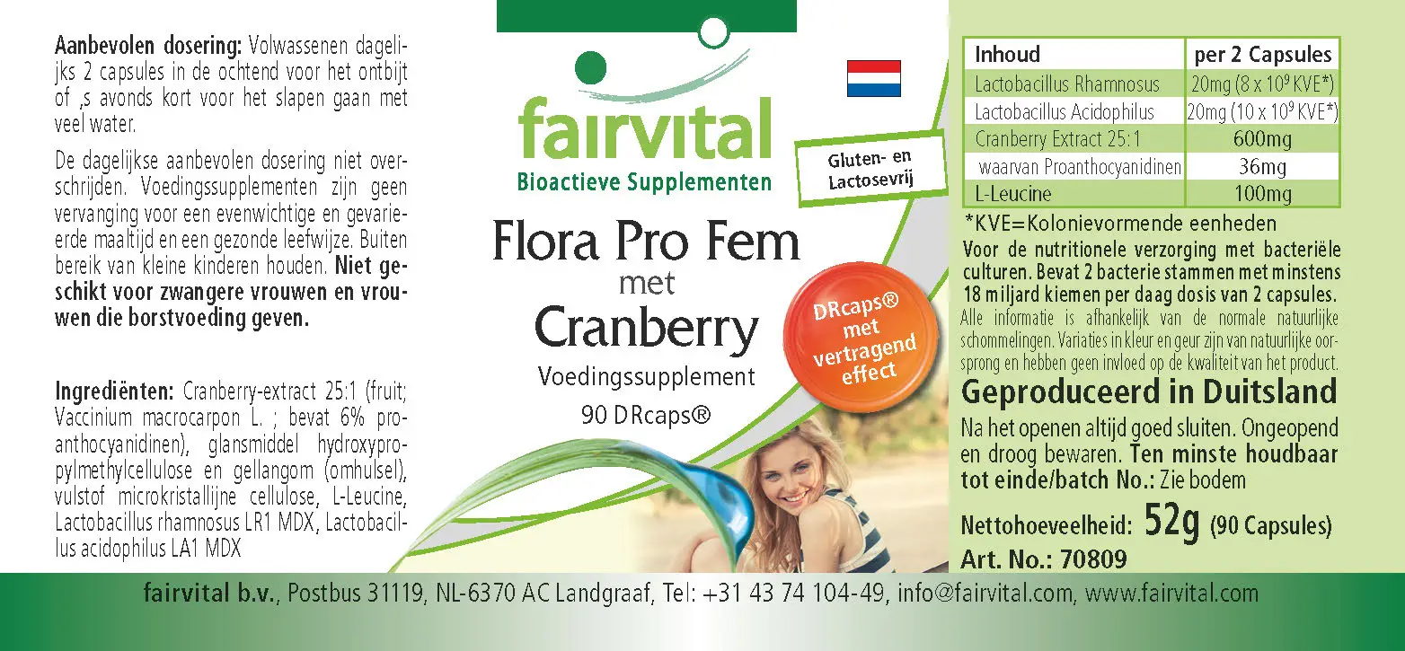 Flora Pro Fem with Cranberry - 90 DRcaps® Flora Pro Fem with Cranberry - 90 DRcaps®