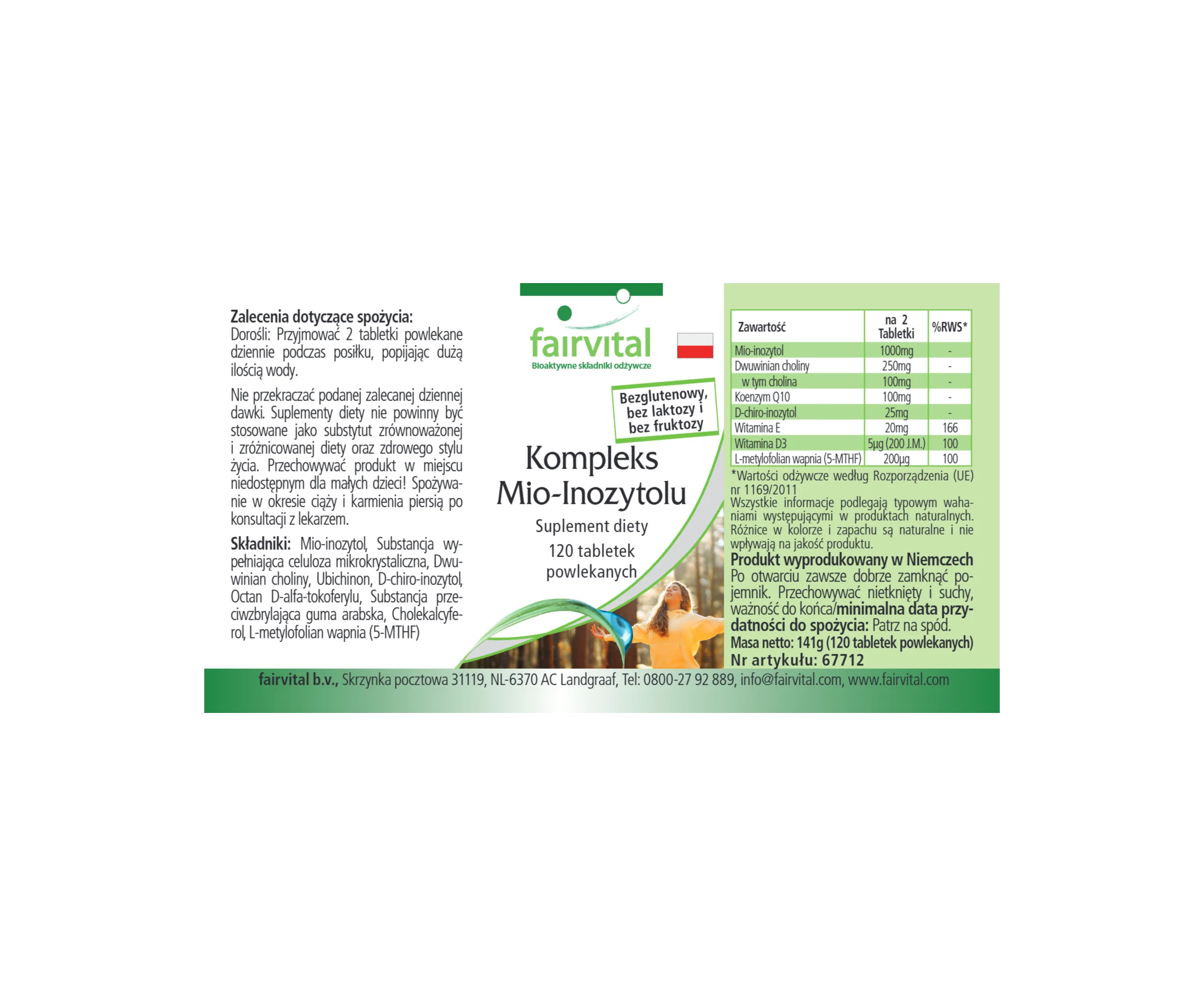 Complesso di Mio-Inositolo - 120 compresse rivestite con film - vegano | Fairvital