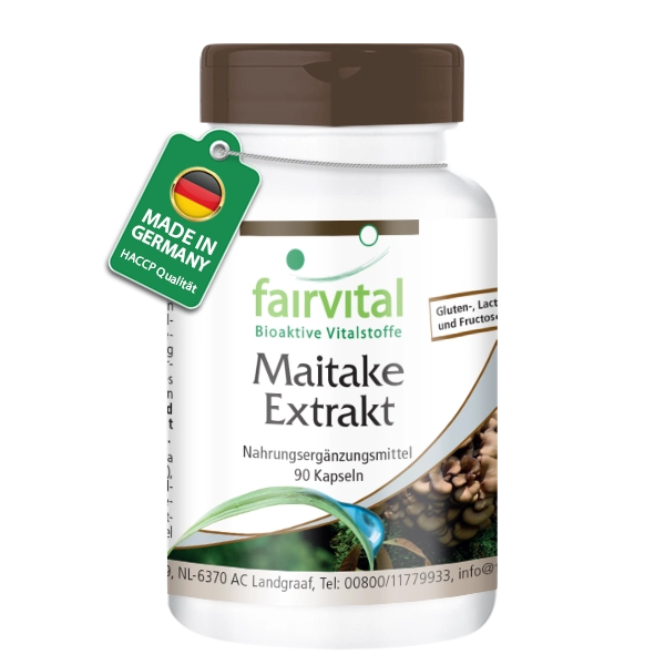 Maitake Extrakt - 90 Kapseln - Grifola frondosa - 30% Polysaccharide - Hochdosiert und Vegan | Fairvital
