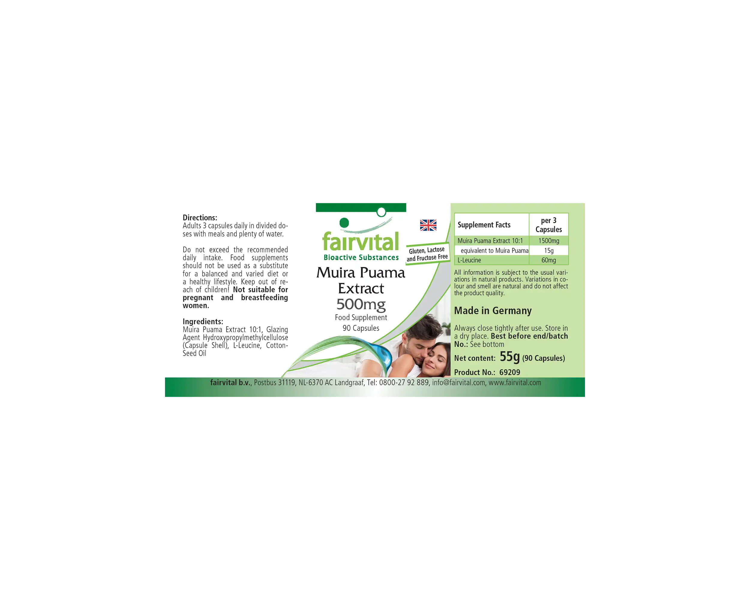 Muira Puama Extract 500mg - 90 Capsules