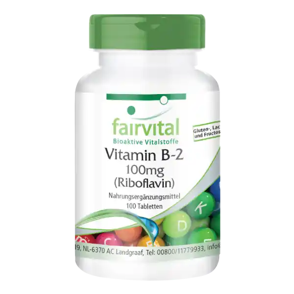 Vitamine B2 (riboflavine) 100mg - 100 comprimés