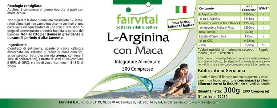 L-Arginine with Maca - 300 Tablets L-Arginine with Maca - 300 Tablets