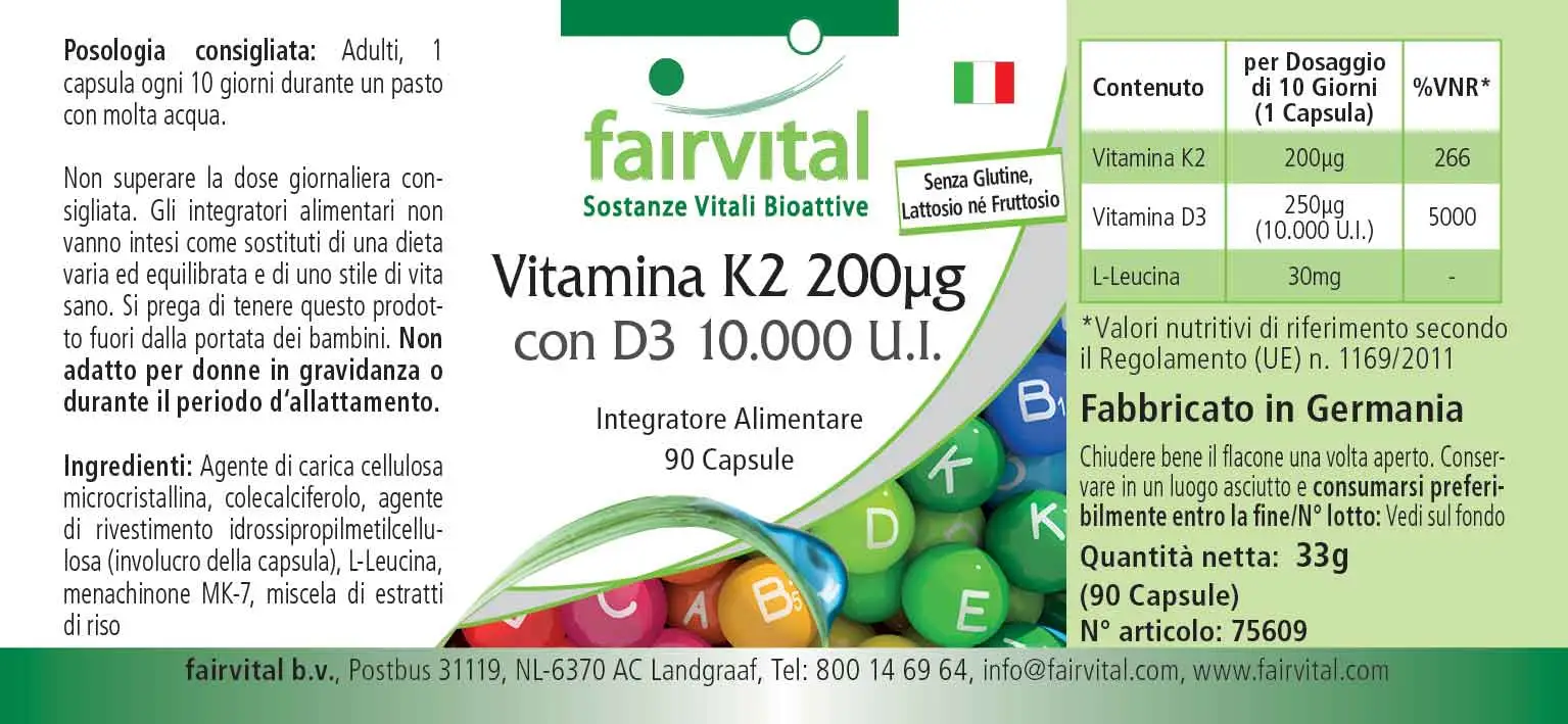 Vitamin K2 200µg mit D3 10000 I.E.