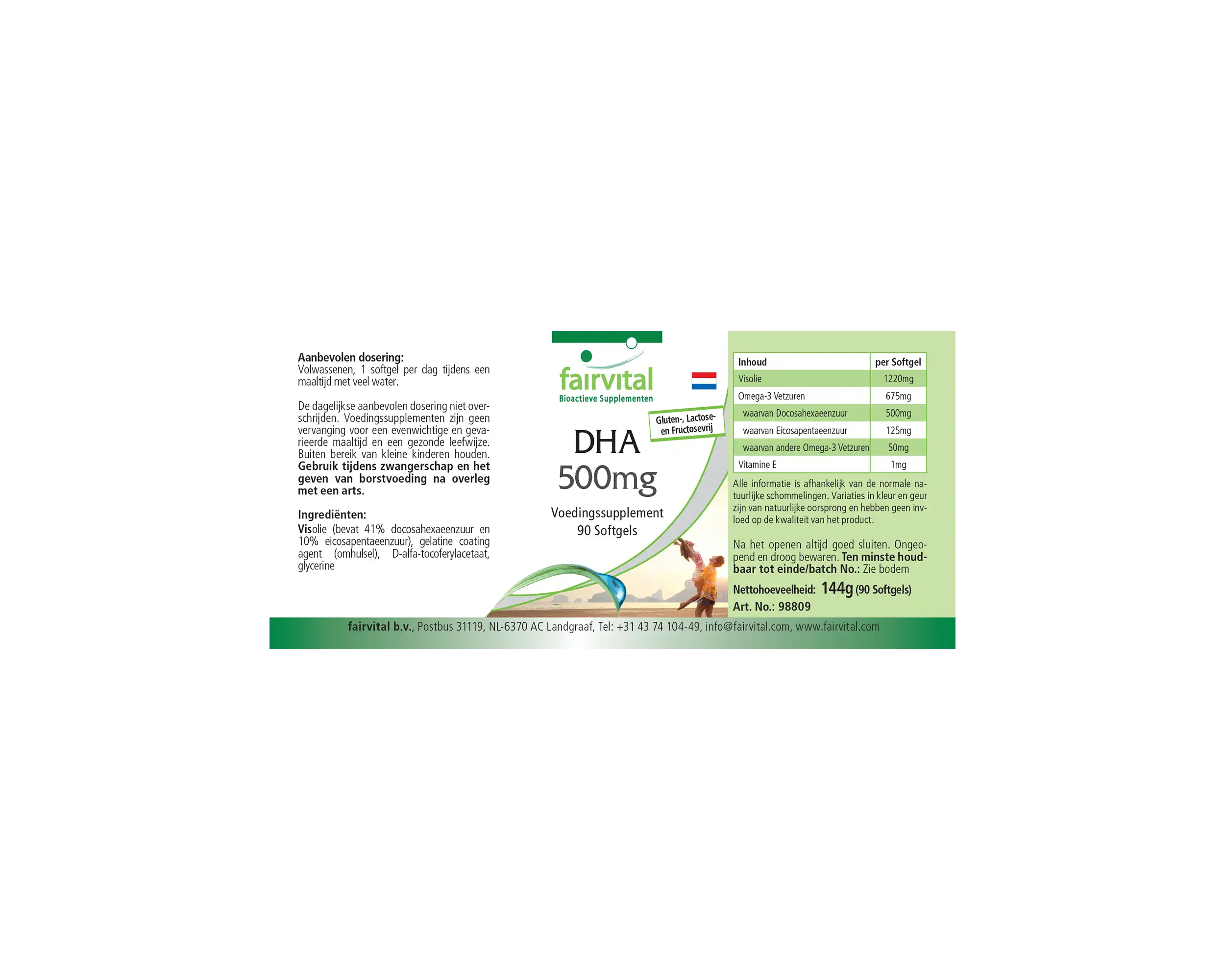 DHA 500mg - 90 Softgels  - mit Vitamin E - für Herz, Blutdruck, Zellschutz uvm. - Hochdosiert | Fairvital
