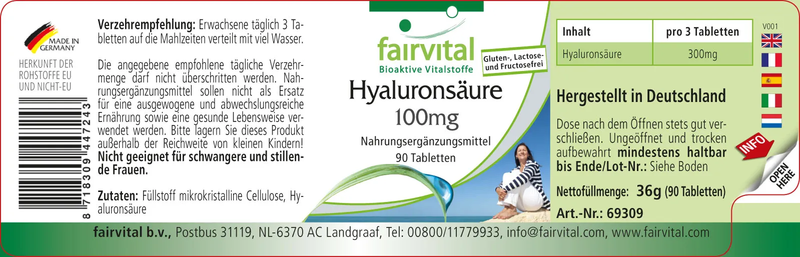 Hyaluronic acid 100mg - 90 tablets