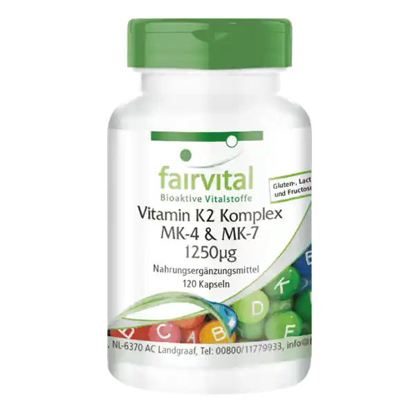 Vitamin K2 complex MK-4 & MK-7 1250µg – 120 capsules