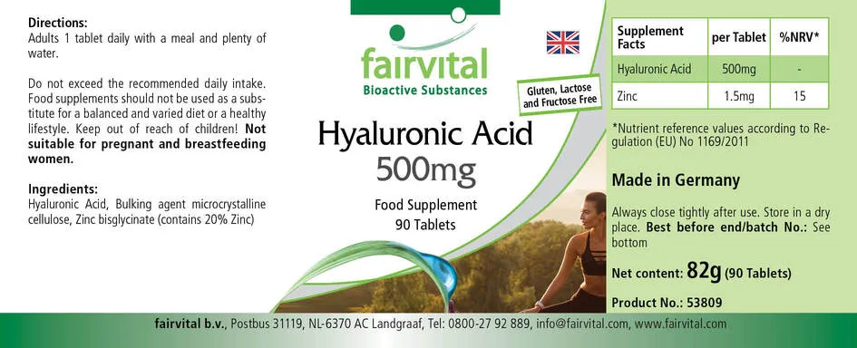 Acide hyaluronique 500mg - 90 comprimés