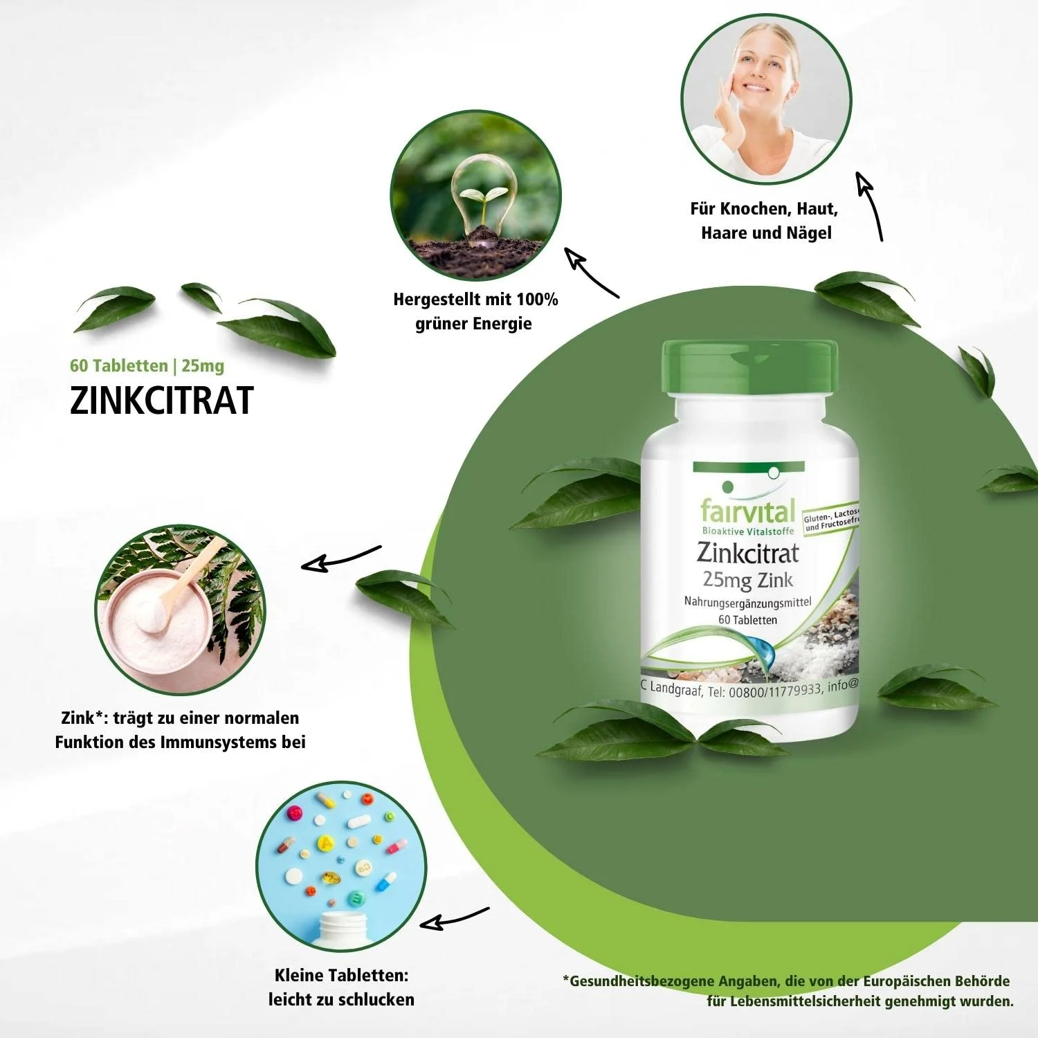 Citrato di zinco con 25 mg di zinco  - 60 compresse