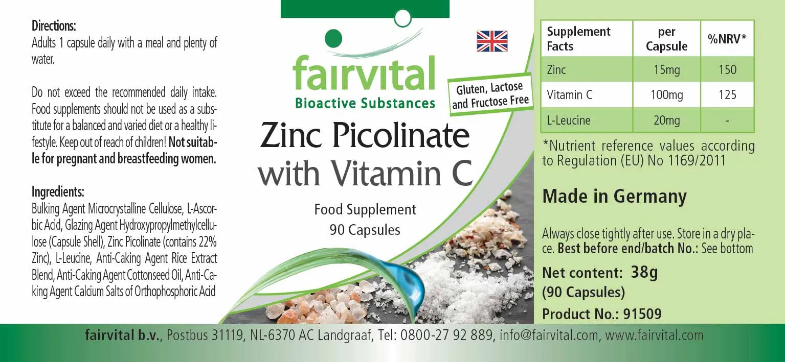 Zinc Picolinate with Vitamin C - 90 Capsules Zinc Picolinate with Vitamin C - 90 Capsules