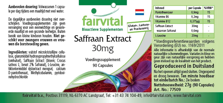 Safran Extrakt 30mg - 90 Kapseln