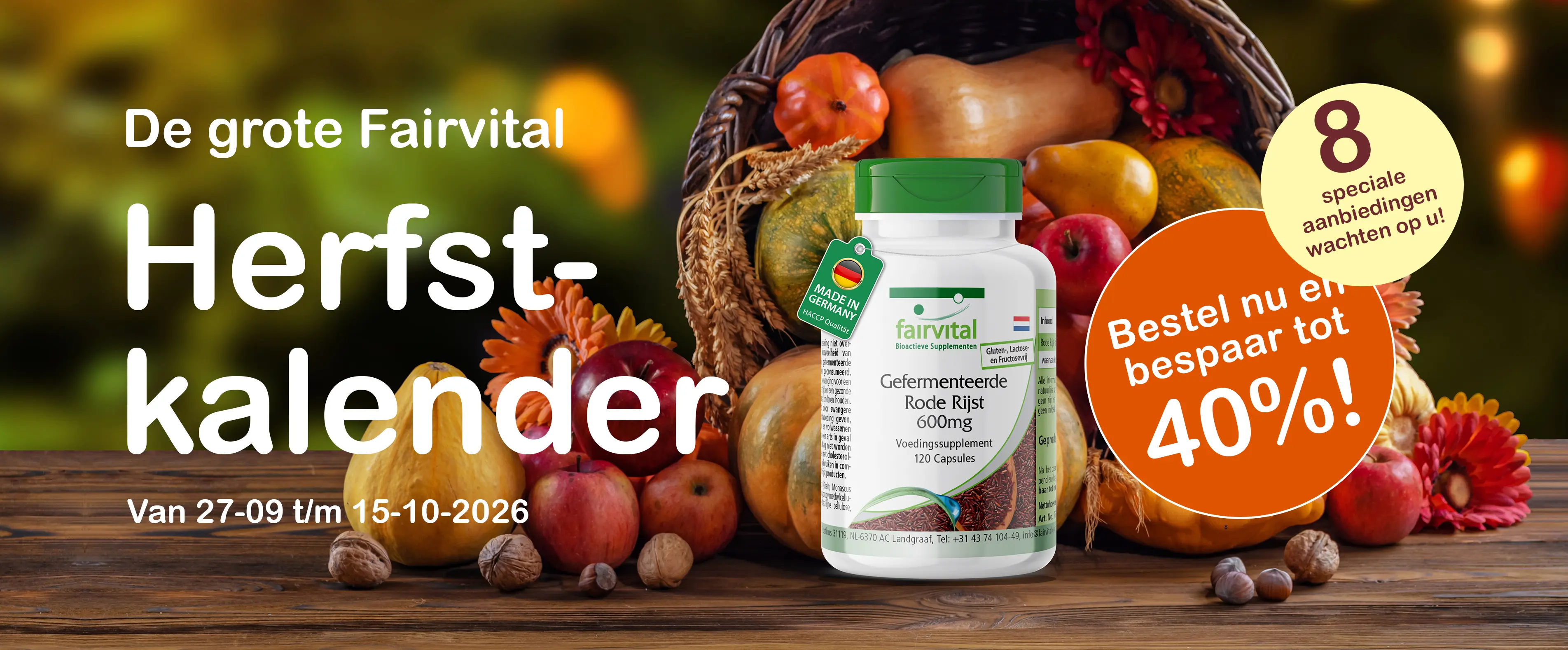 De grote Fairvital herfstkalender: acht speciale aanbiedingen van 27-09 t/m 15-10-2026