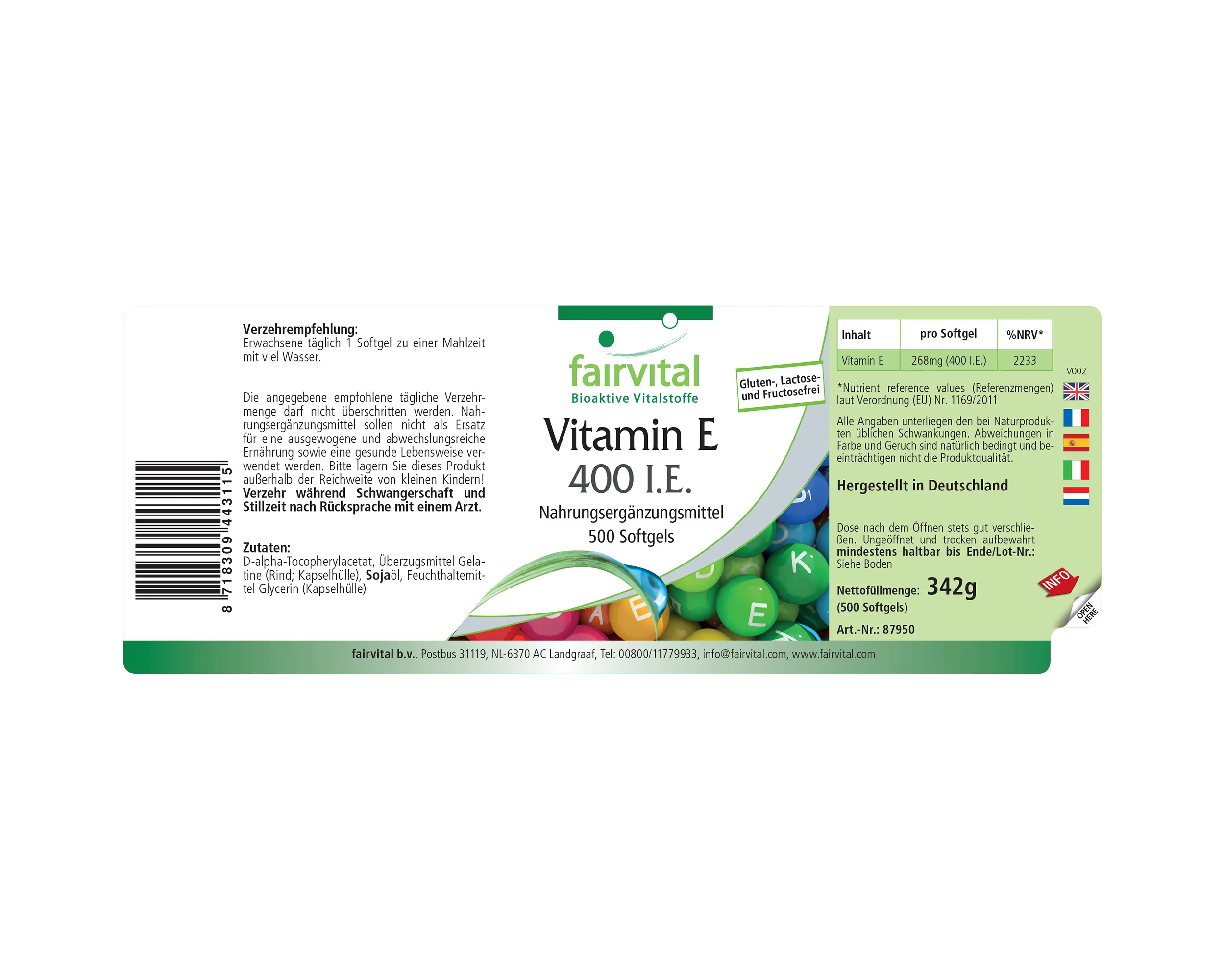 Vitamina E 400 U.I. confezione grande – 500 Softgel Vitamina E 400 U.I. confezione grande – 500 Softgel