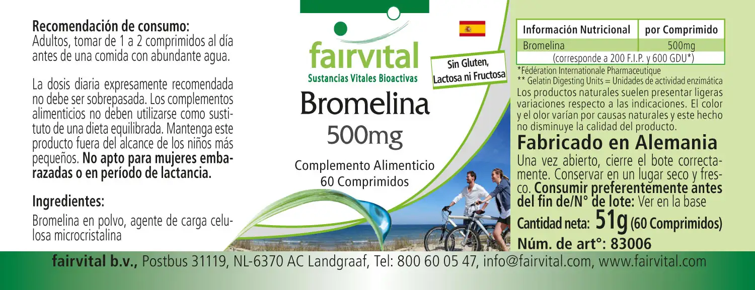 Bromelina 500mg - 60 comprimidos
