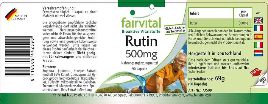 Rutina 500mg - Vitamina P - 90 capsule Rutina 500mg - Vitamina P - 90 capsule