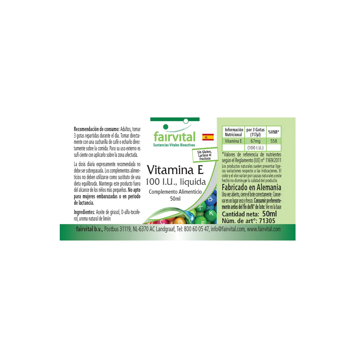 Olio di vitamina E 100 U.I. liquida - 50 ml Olio di vitamina E 100 U.I. liquida - 50 ml
