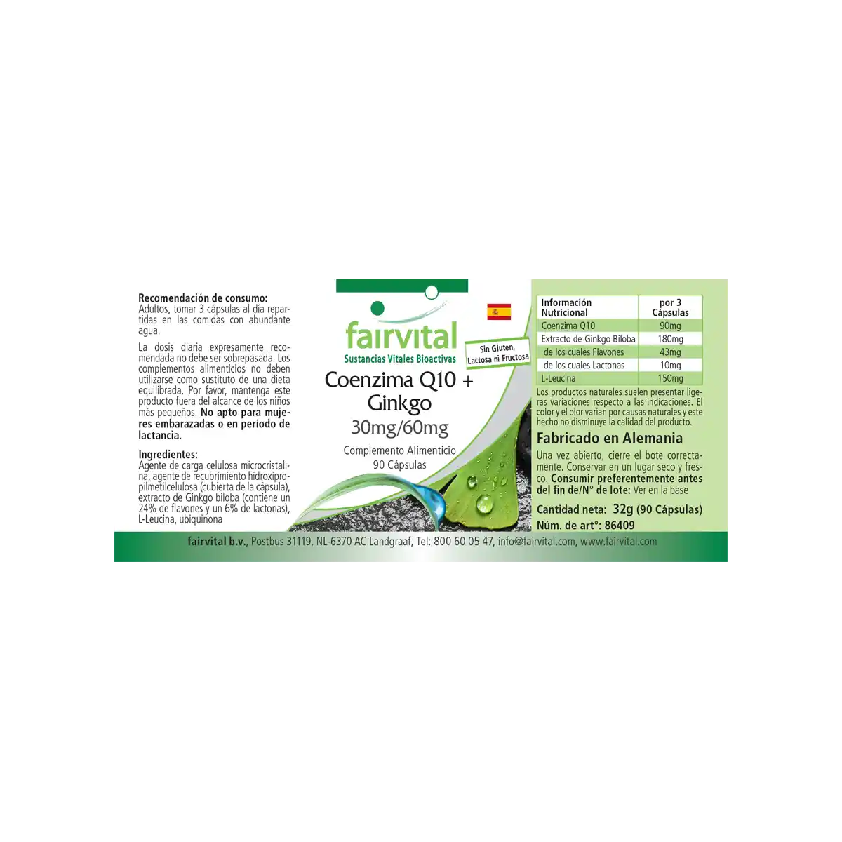 Coenzyme Q10 plus Ginkgo - 90 gélules