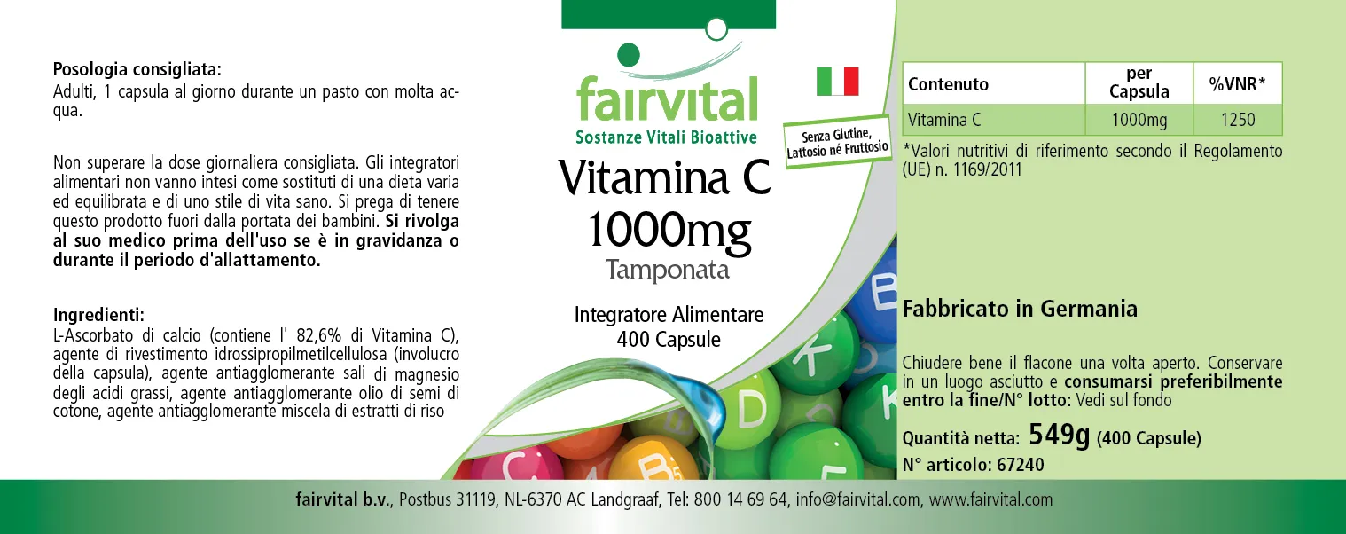 Vitamin C 1000mg gepuffert - 400 Kapseln