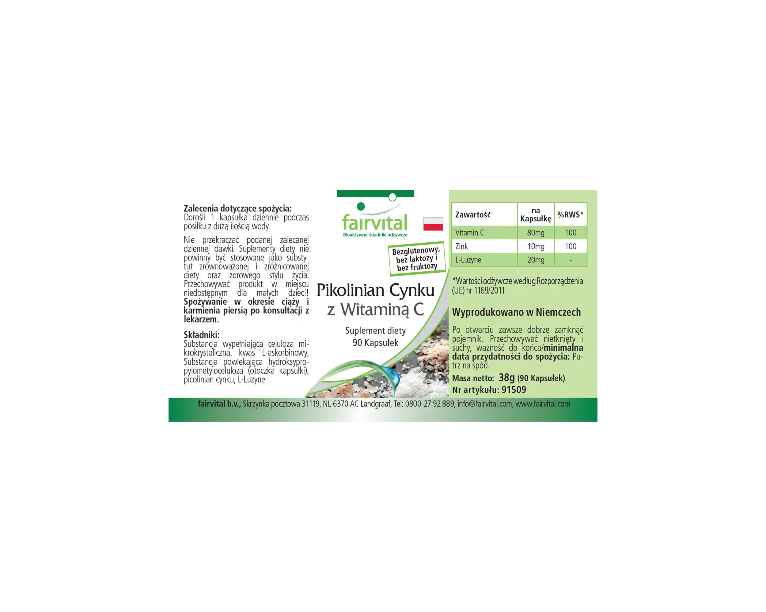 Picolinato de Zinc con Vitamina C - 90 cápsulas