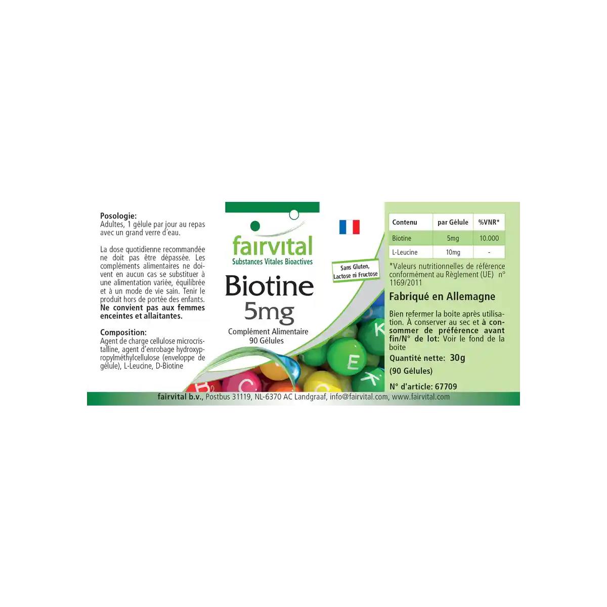Biotina 5mg - 90 Cápsulas
