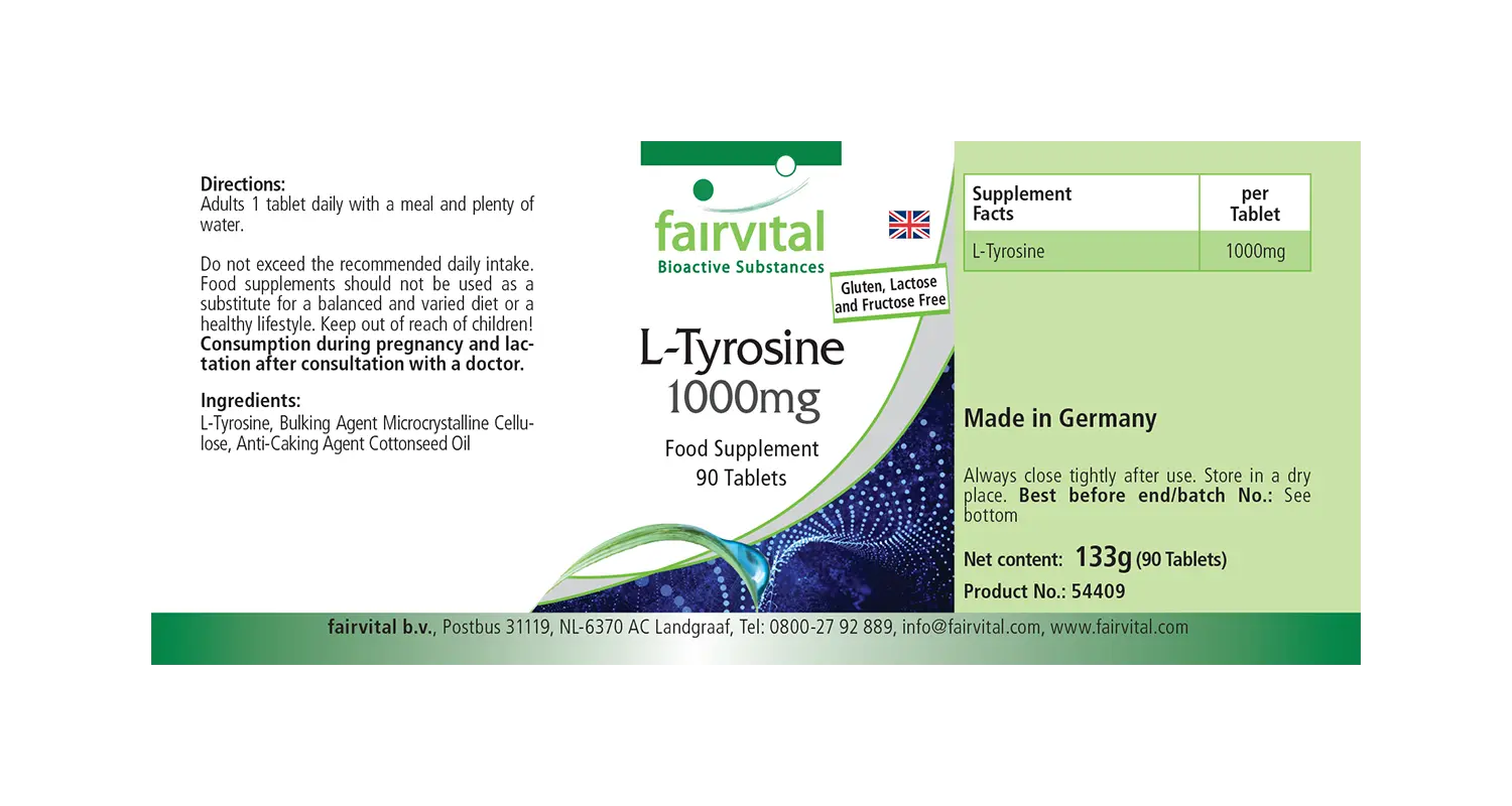 L-Tyrosin 1000mg- 90 Tabletten