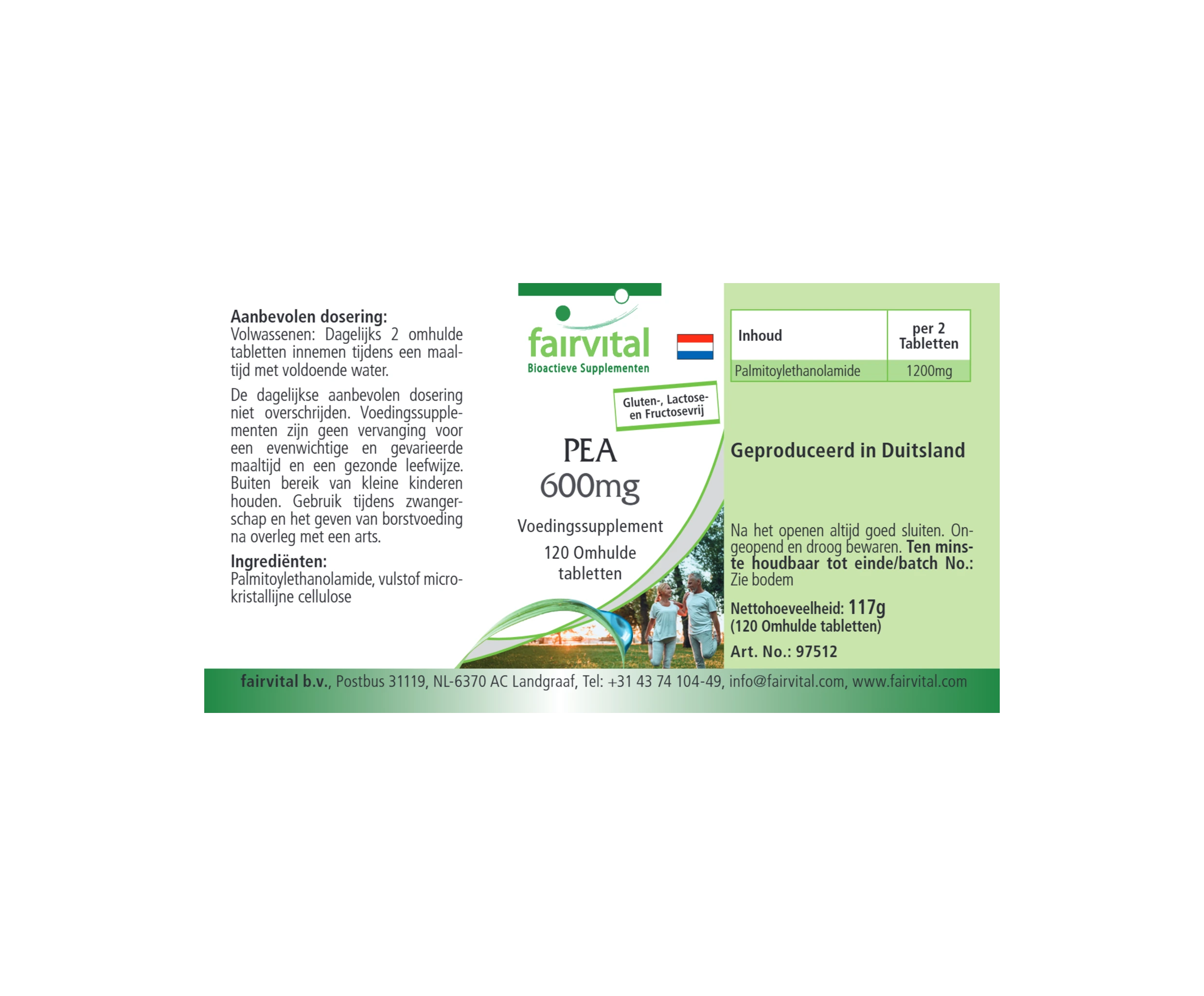 PEA 600mg - 120 Filmtabletten - vegan | Fairvital