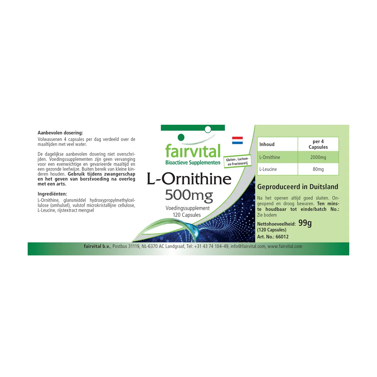 L-Ornitina 500mg - 120 Cápsulas